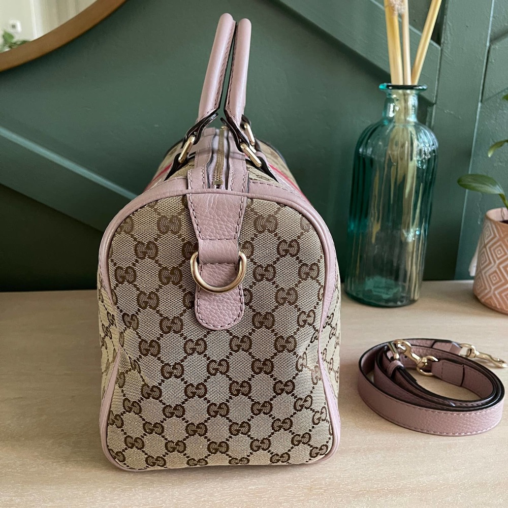 ❌SOLD❌Gucci Boston GG Supreme Canvas Lt Pink Nude Bag 2 - Picture 3 of 13